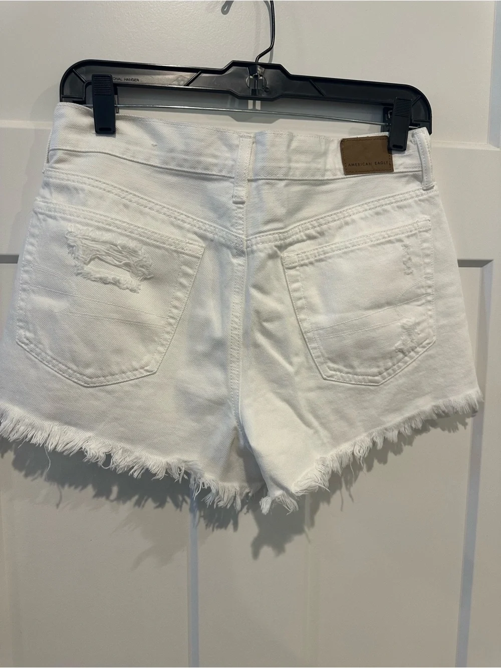 American Eagle Outfitters White Distressed Denim Shorts
